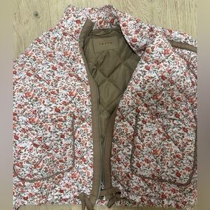 Blank NYC Floral Quilted Jacket in Pink and Brown